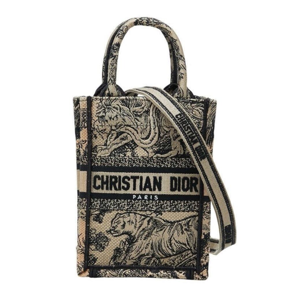 Dior Book Tote Mini Canvas Handbag Beige